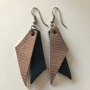 Textured leather earrings